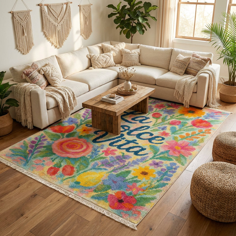 Tapis floral La Dolce Vita 7 pi x 10 pi