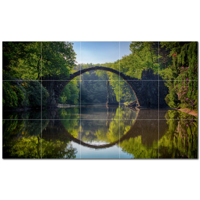 Bridge Photo 12'' x 12'' Satin Ceramic Decorative Mural -  Picture-Tiles.com, PT500261-53XL