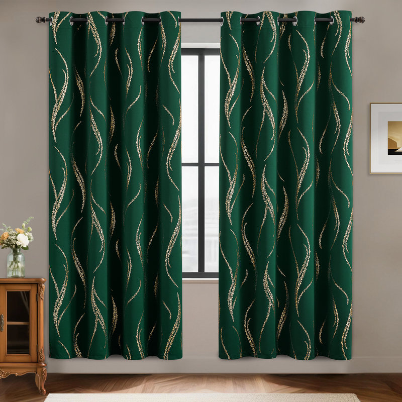 Rideaux isolants 100% isolants et isolants, Vert foncé, L 52 po x H 72 po