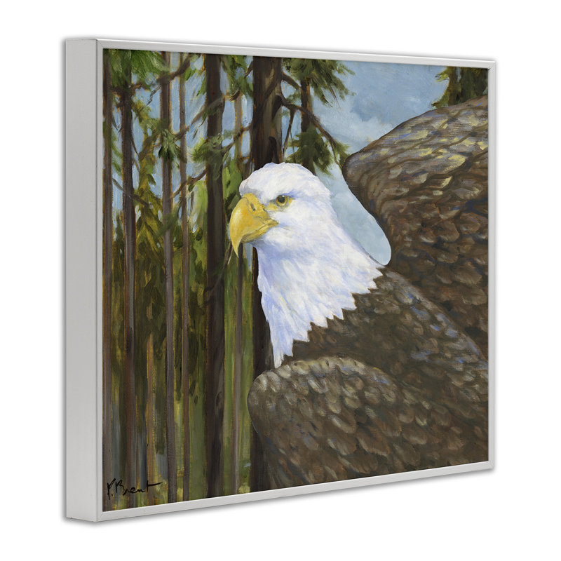 Giclée encadrée de Woodland Eagle's View, design par Paul Brent, H 11 po x l 14 po