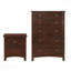 Table de chevet 2 tiroirs chêne foncé foncé, 1 pièce moderne en bois avec placage de pin et panneau de fibres à densité moyenne-152275660