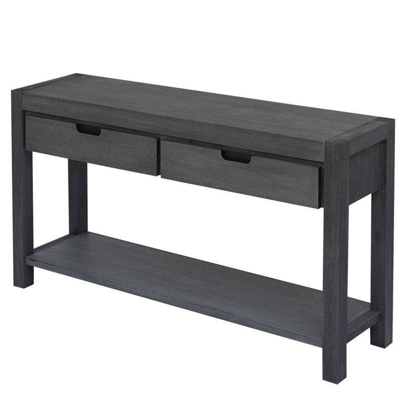 Console Table Console Table Entryway Table for Hallway Living Room with 2 Drawers and 1 Shelf, Gray