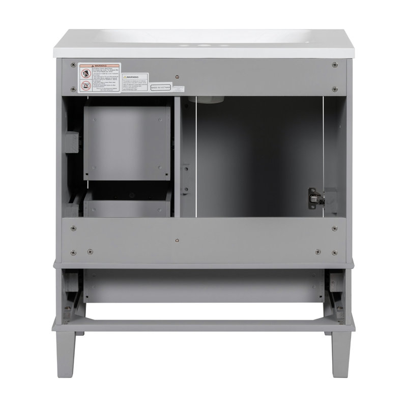 Meuble-lavabo simple avec plateau Sanfra 30, Gris