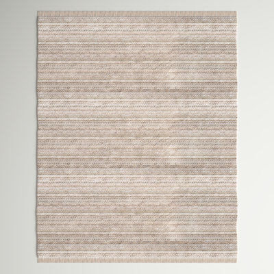 Tapis beige en coton tissé à plat à la main Patricia