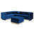 Blue Velvet For Home Living Room - Contemporary Vertical Tufting With Solid Wood Frame Modern Upholstered Foot Rest-1945860894