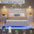 Bed Frame With LED Lights And Wingback-409968940-409968943