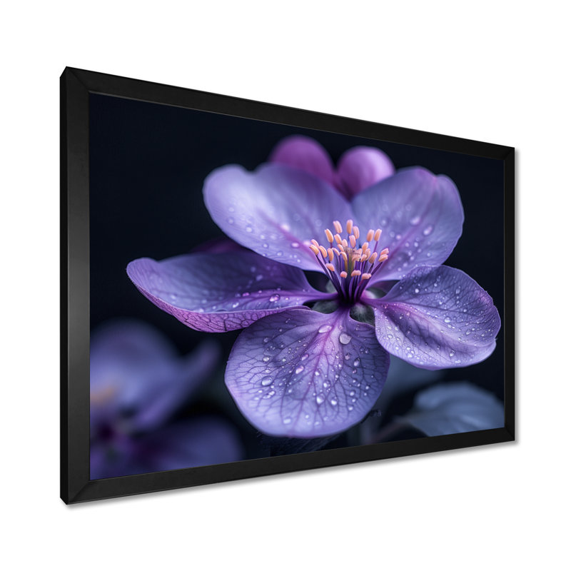 Mauve noir Moody Majesty, fleur de pommier, H 12 po x l 20 po, Cadre simple noir