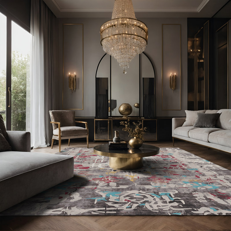 Tapis gris soyeux et moelleux, Tapis de couloir 2 pi x 4 pi