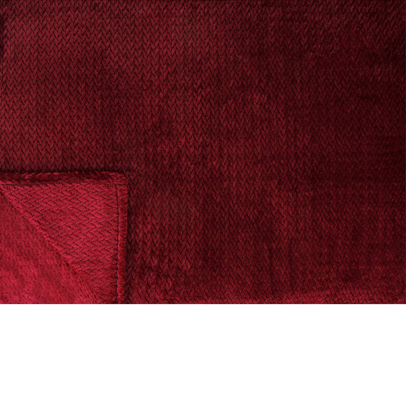 Couverture décorative légère et luxueuse, 50 po x 60 po, Vin