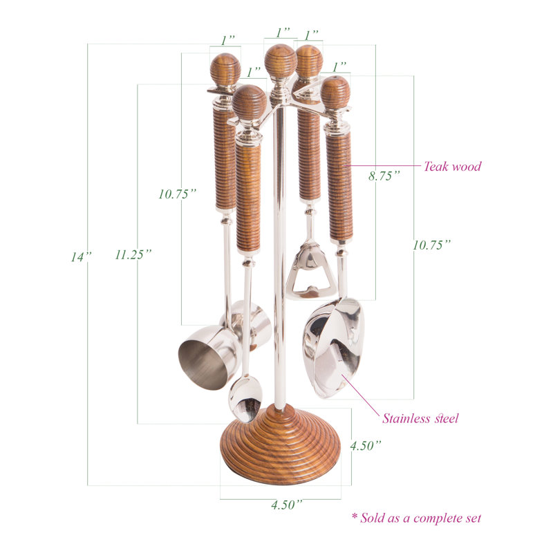 Abbotsford Wood Bar Tool Set
