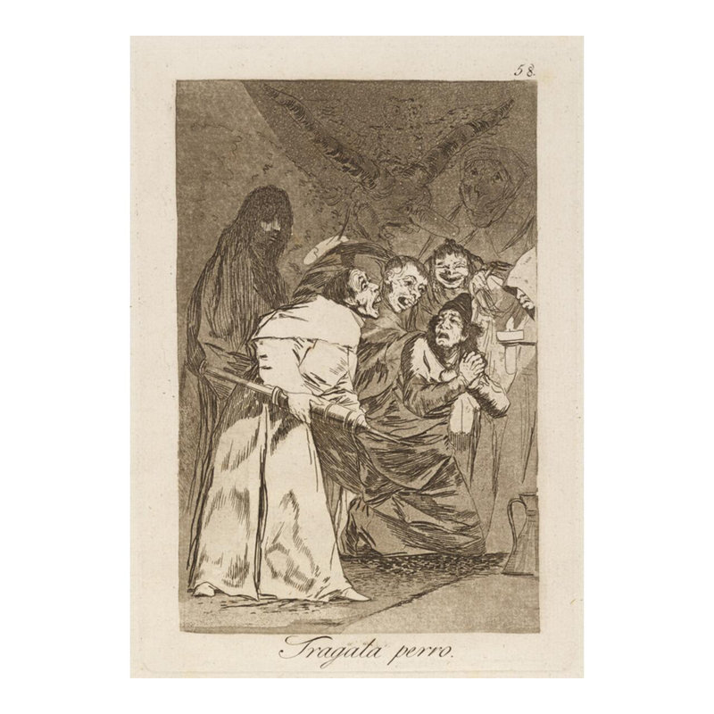 Tragala perro. (Swallow it dog.) Par Francisco de Goya - Impression sur giclée, H 20 po x l 16 po