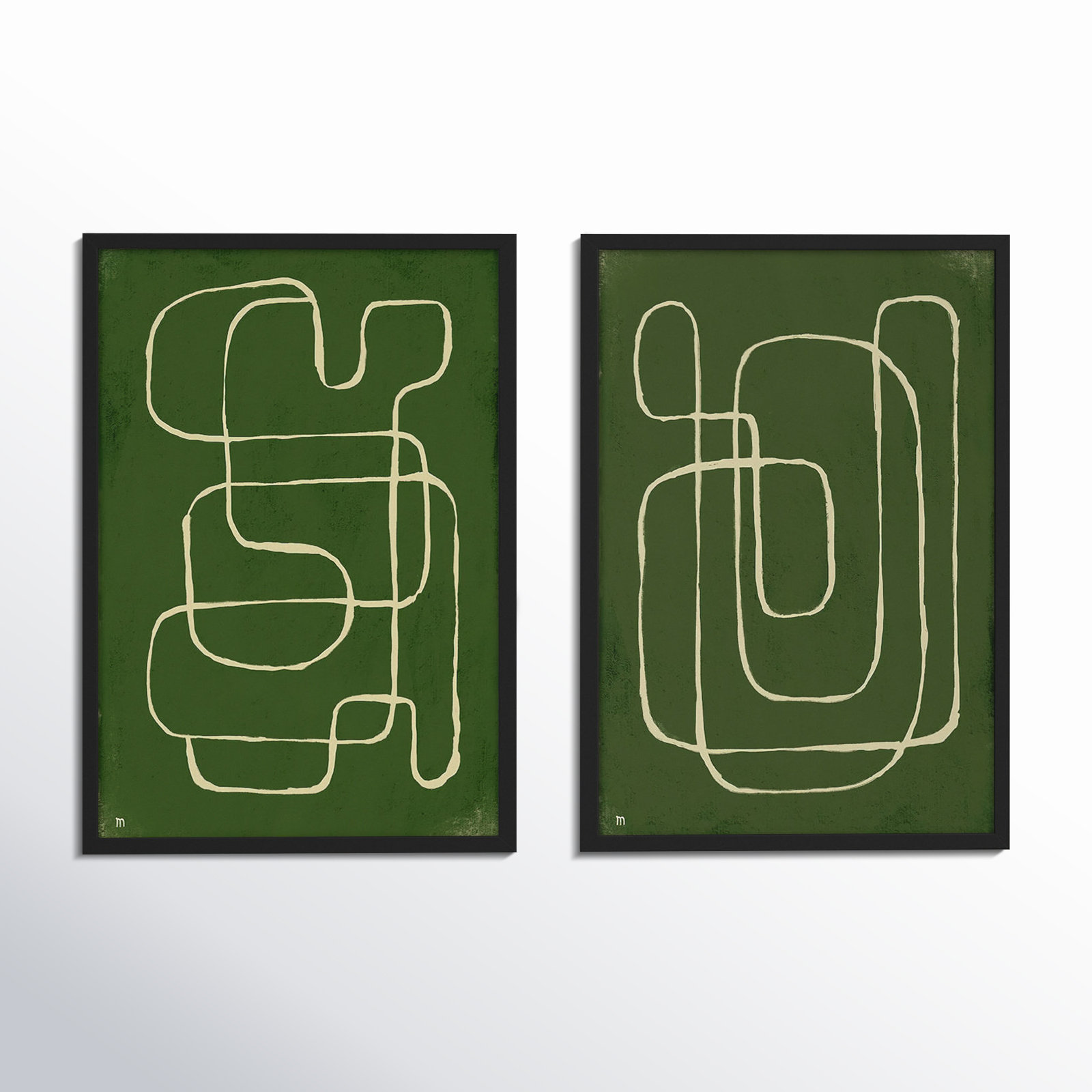 Line Works by StudioM, Black Framed Paper, 20" H x 28" W x 1.25" D