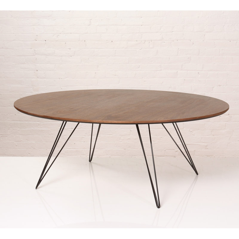 Williams Single Coffee Table, Black, 18" H x 46" W x 40" D, Walnut