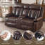 Causeuse inclinable électrique avec console - Causeuse inclinable double 70,9 po avec chauffage et massage, cuir-20476403