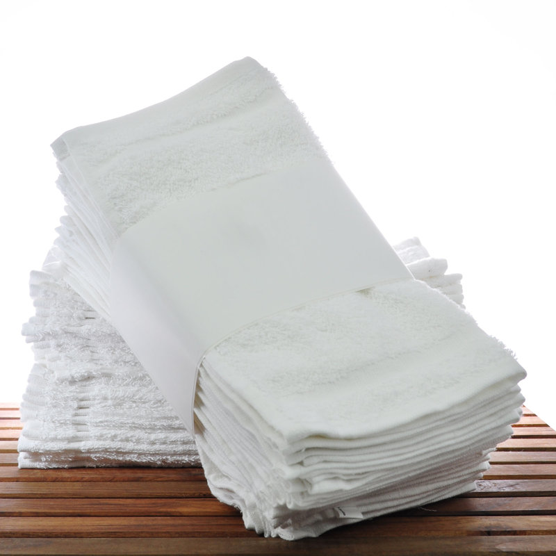 Ensemble de serviettes 24 débarbouillettes 100% coton, Blanc