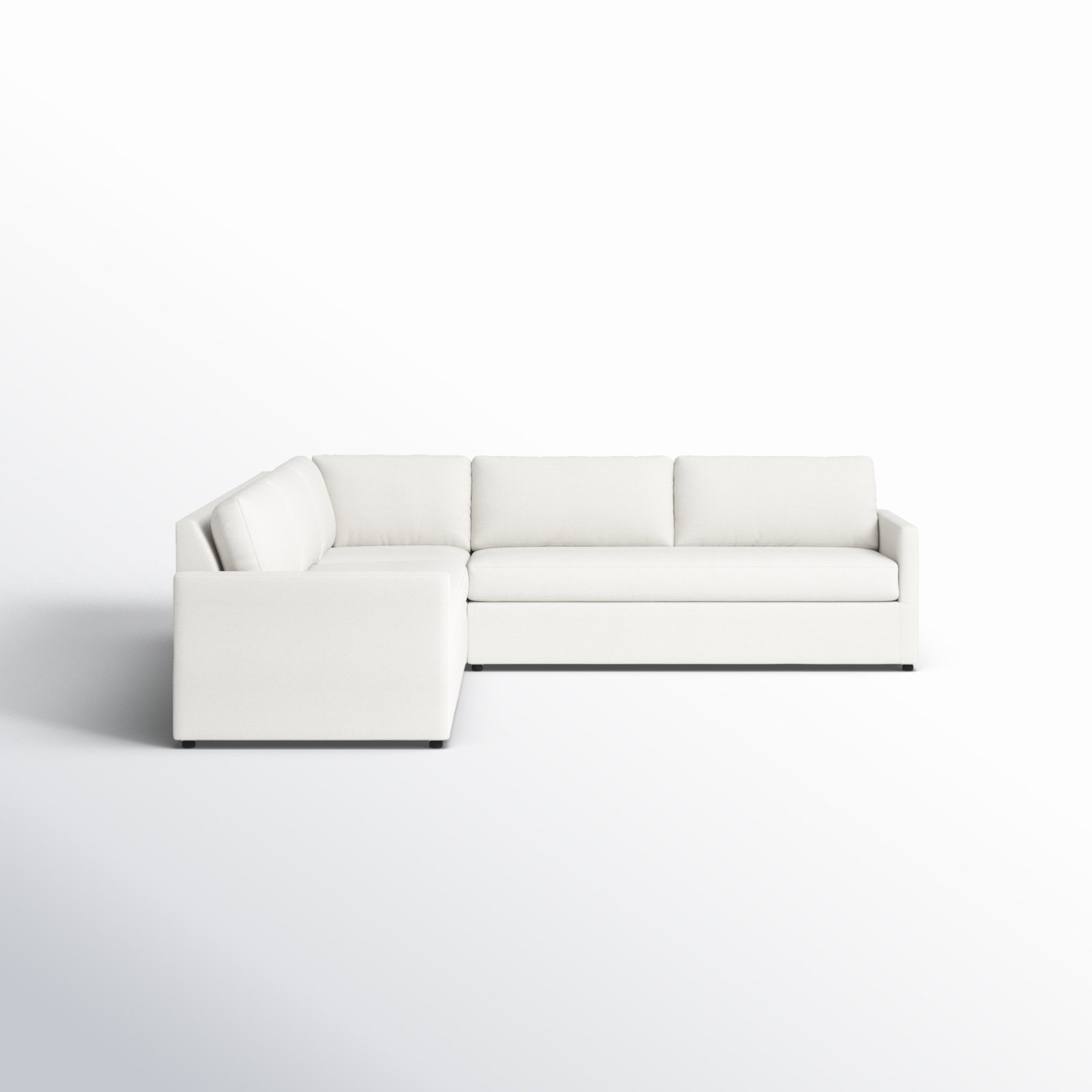 Damari Sectional, Classic Bleach White Twill