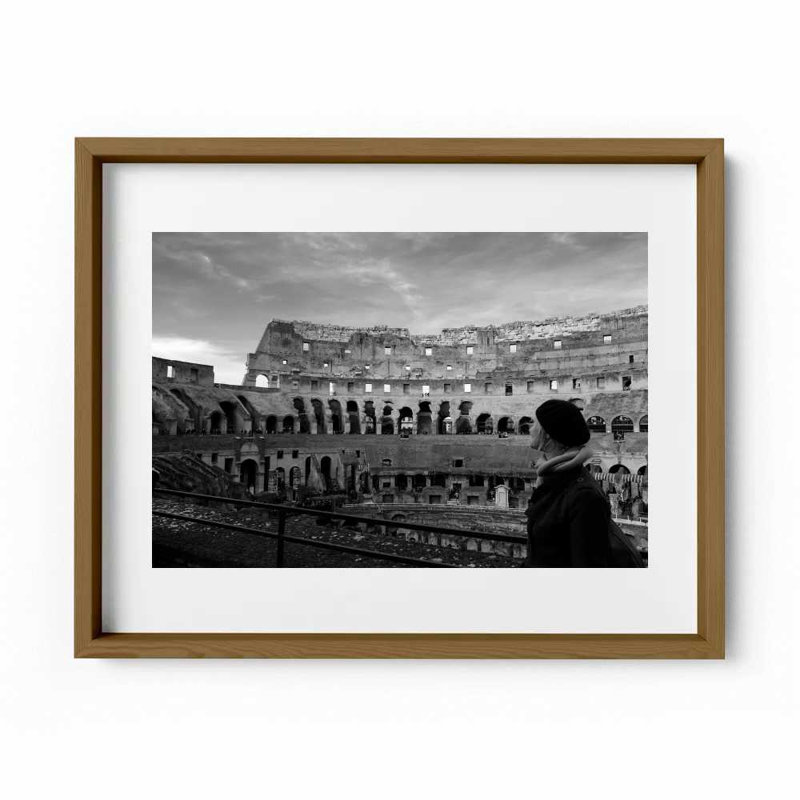 Roman Holiday Framed Photographic Print, 14" H x 16" W x 0.75" D, Walnut