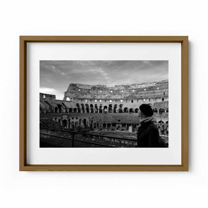 Roman Holiday Print by Joseph Regan, 22" H x 26" W x 0.75" D, Walnut