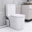 600W Macerating Toilet For Basement Area: Dual Flush, 17.25" Comfort, Soft-Close Seat, 3 Water Inlets, White Style Modern Basement: Comfort White, Lid