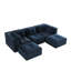 Canapé modulaire en velours côtelé 3 places avec 2 repose-pieds mobiles, aucun assemblage requis-1441004934-1441004928