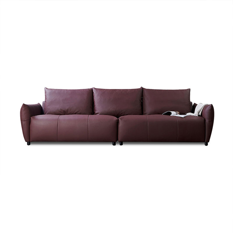 Coussin de canapé modulaire en cuir véritable couleur de l'image, H 32,28 po x l 110,24 po x P 37,4 po, 4, Mauve