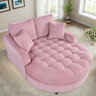 Modern Chaise Lounge Sofa With Tufted Seat And Detachable Pillows by Latitude Run