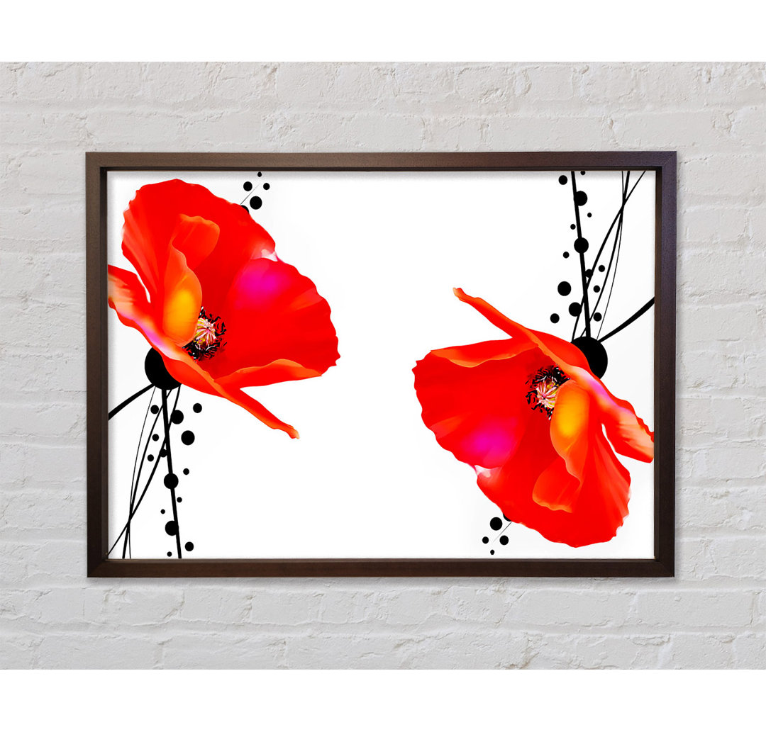 Twin Poppy Abstract - Einzelner Bilderrahmen Kunstdrucke auf Leinwand