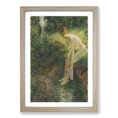 Lady Cleaning Her Leg by Camille Pissarro - Picture Frame Painting