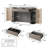 59'' W Closet Island with Faux Leather Upholstered Panels, Drawers and Side Cabinets