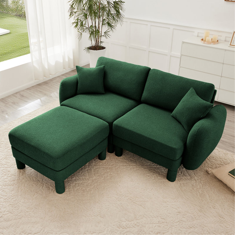 Canapé modulaire à 2 places pour la causeuse en tissu Boucle