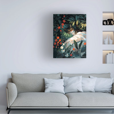 Art sur toile «bol Momart», dormant parmi des fleurs et des plantes