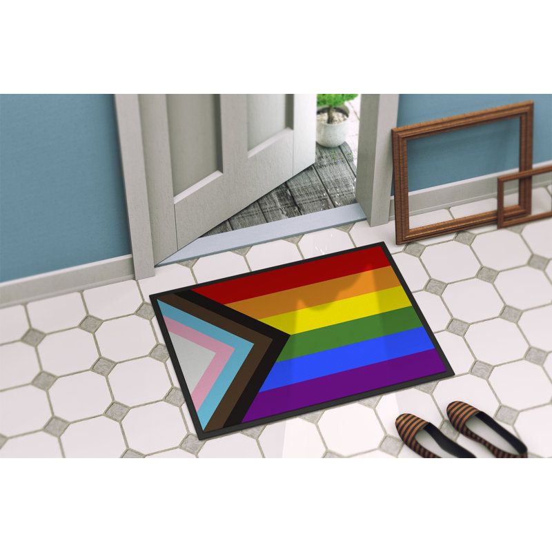 Tapis de porte USA Gay Pride, l 24 po x L 36 po, Fierté gay fierté progrès