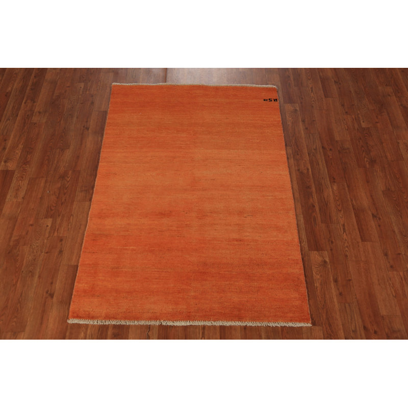 Tapis orange fait à la main Gabbeh 3 x 5