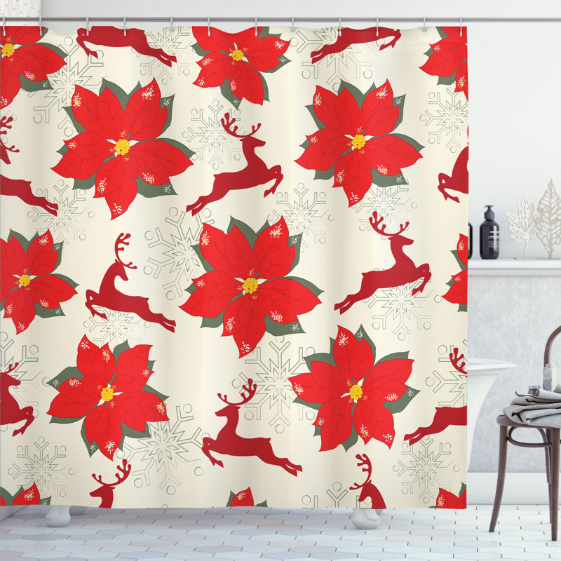 Shower Curtain with Hooks Included, 70" H x 69" W