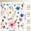 Rideaux de douche pastel à motif floral pour salle de bain, 71 po x 71 po-1661334772