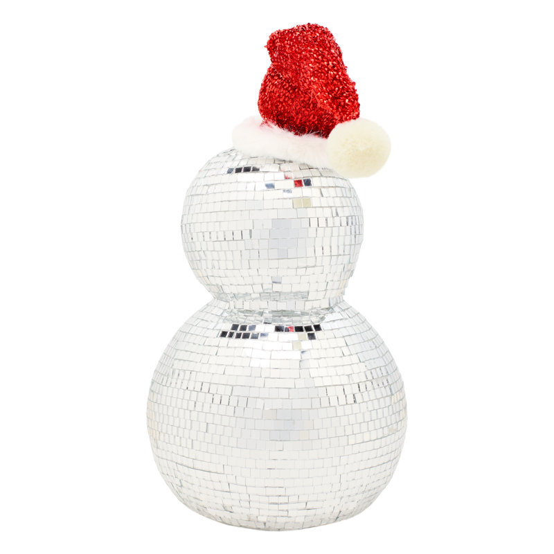 The Holiday Aisle® 12 po Boule disco bonhomme de neige avec chapeau de père Noël
