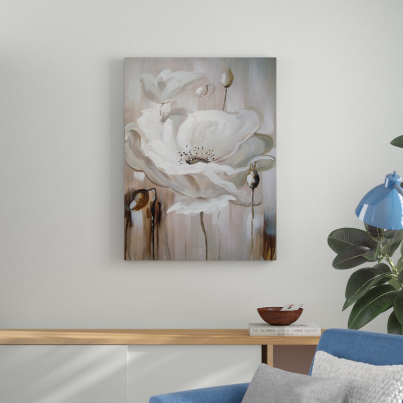 « white fleur ii », reproduction de peinture à l’huile sur toile tendue