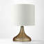 Lampe de table « Courtney » de 62 cm de hauteur, en verre ambré et chrome argenté.