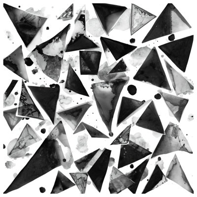 Black Ink Triangles Bath Mat