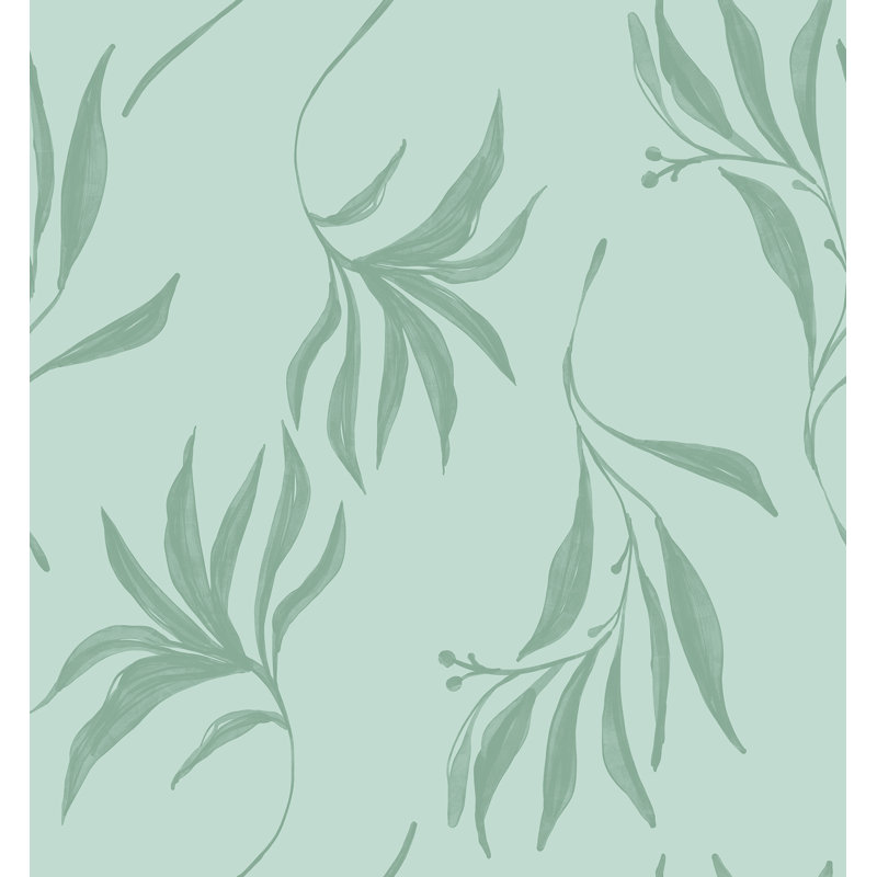 Yuki Osada Floral Wallpaper Double Roll, Seafoam