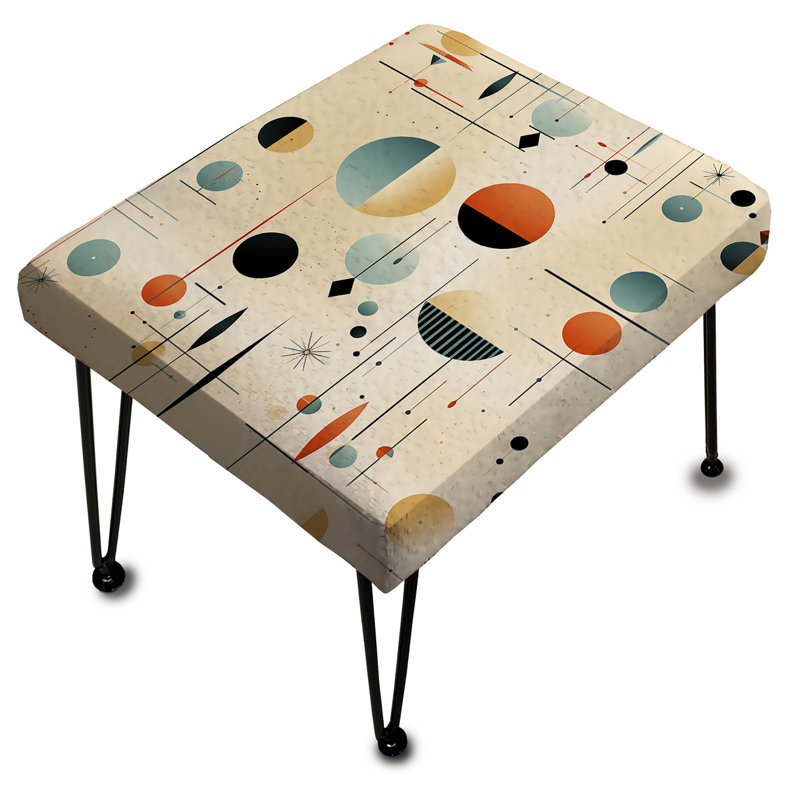 Beige rétro moderne sphérique Matrix - repose-pieds rectangulaire géométrique