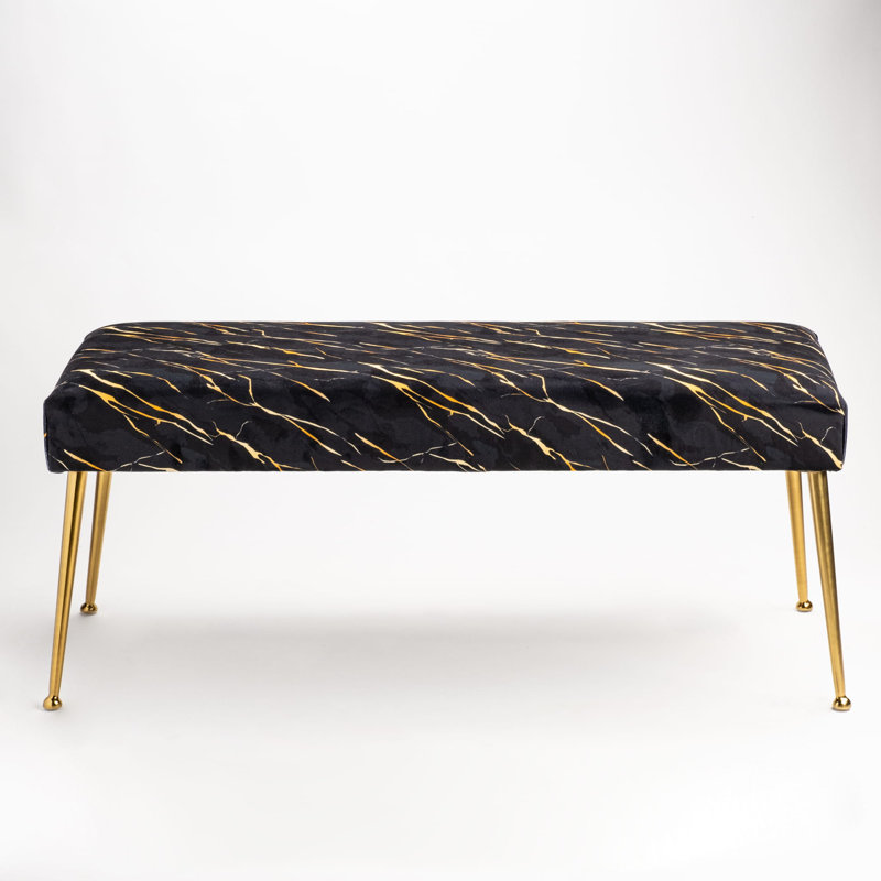 Tikku Velvet Upholstered Bench, H40 x W140 x D30cm