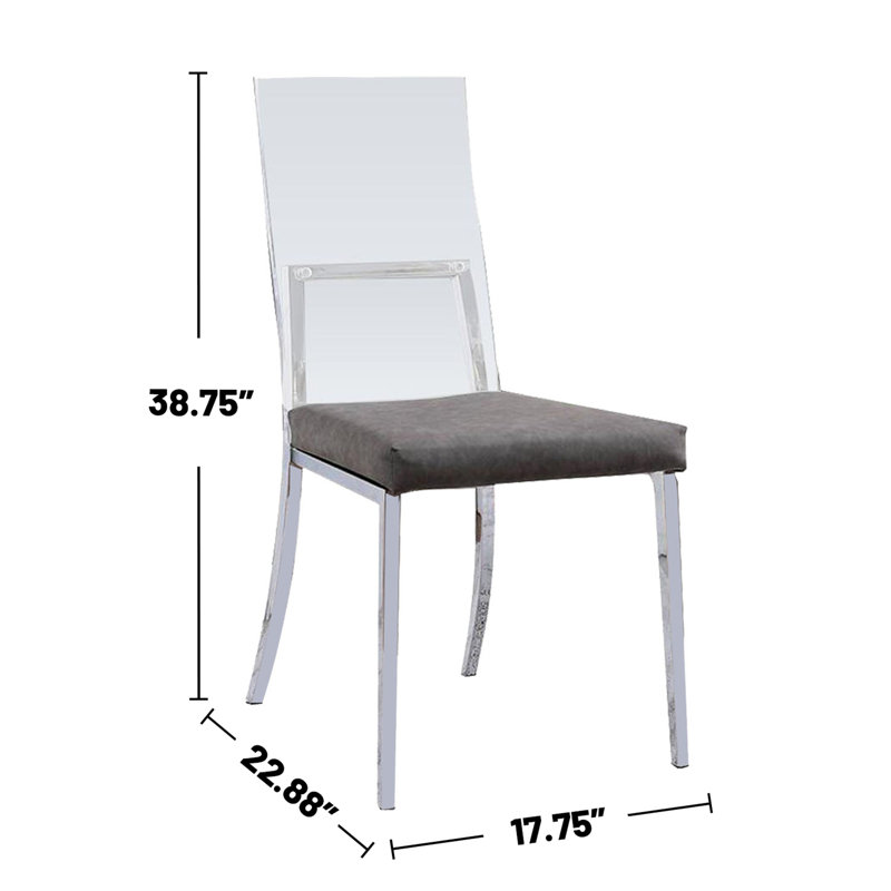 Chaises de salle à manger rembourrées en acrylique et similicuir