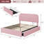Structure de lit double avec 2 tiroirs flexibles et tête de lit bibliothèque, lit plateforme tapissier Boucle pour garçons / filles-673803024-673803029