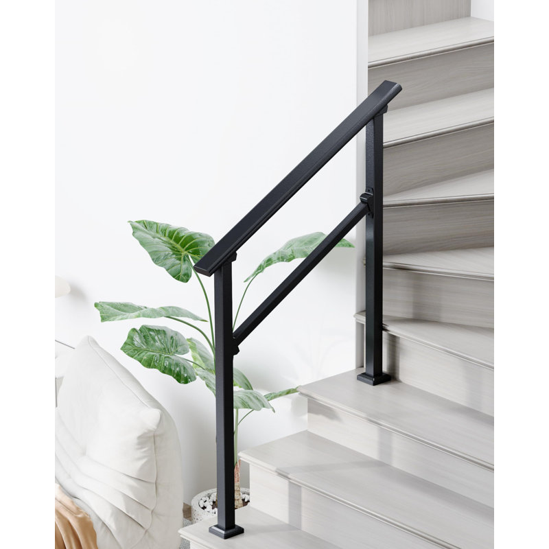 Rampe d'extérieur, rampe d'escalier de 2 à 6 marches, rampes d'escalier de terrasse avec hauteur réglable, rampes de rampe d'extérieur - trousse d'installation de bricolage