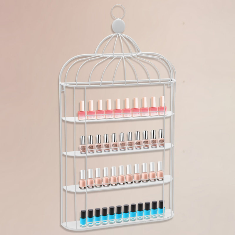 Support de rangement à 4 niveaux pour vernis à ongles, Blanc