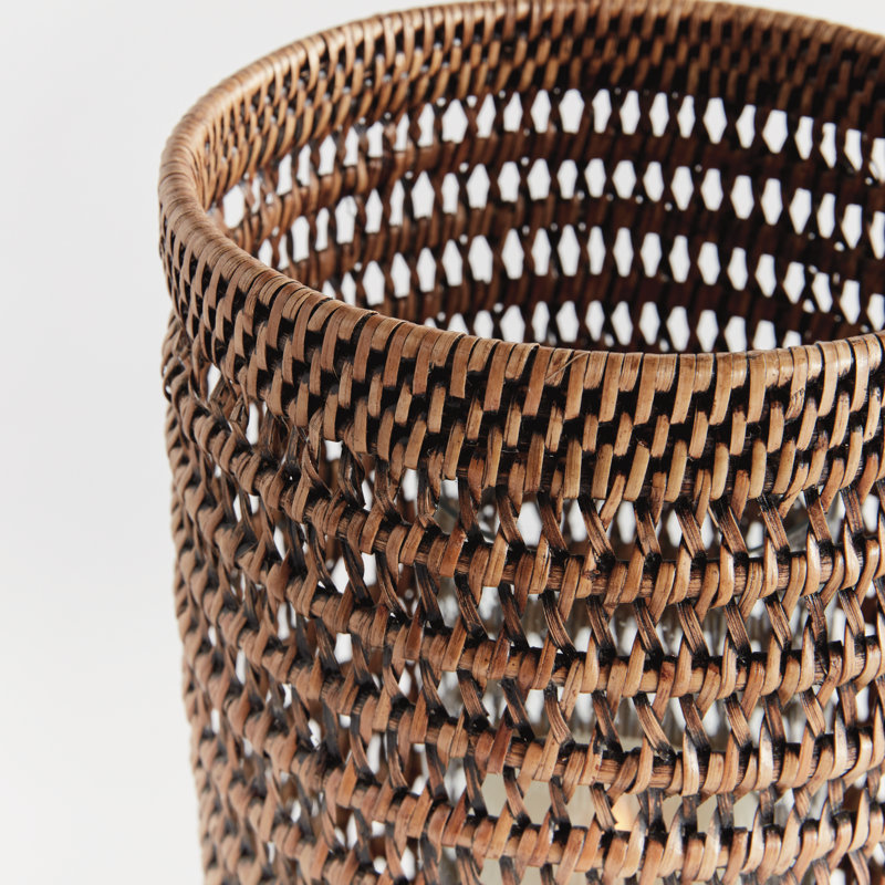 BURMA RATTAN HURRICANE SMALL, Brown, 12.60" H x 8.66" W x 8.66" D