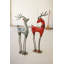  Cerf en fer recyclé à la main - ensemble de 2 décorations décoratives des Fêtes