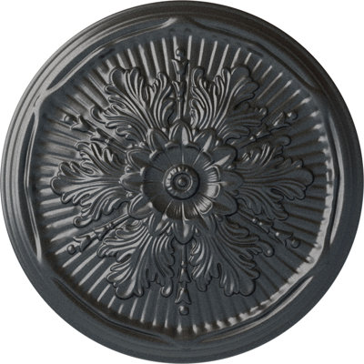 Endurathane Luton Ceiling Medallion, 21"OD x 2"P (Fits Canopies up to 3 1/2"), Hand-Painted Pewter Finish