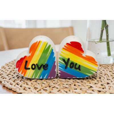 Rainbow Hearts Salt And Pepper